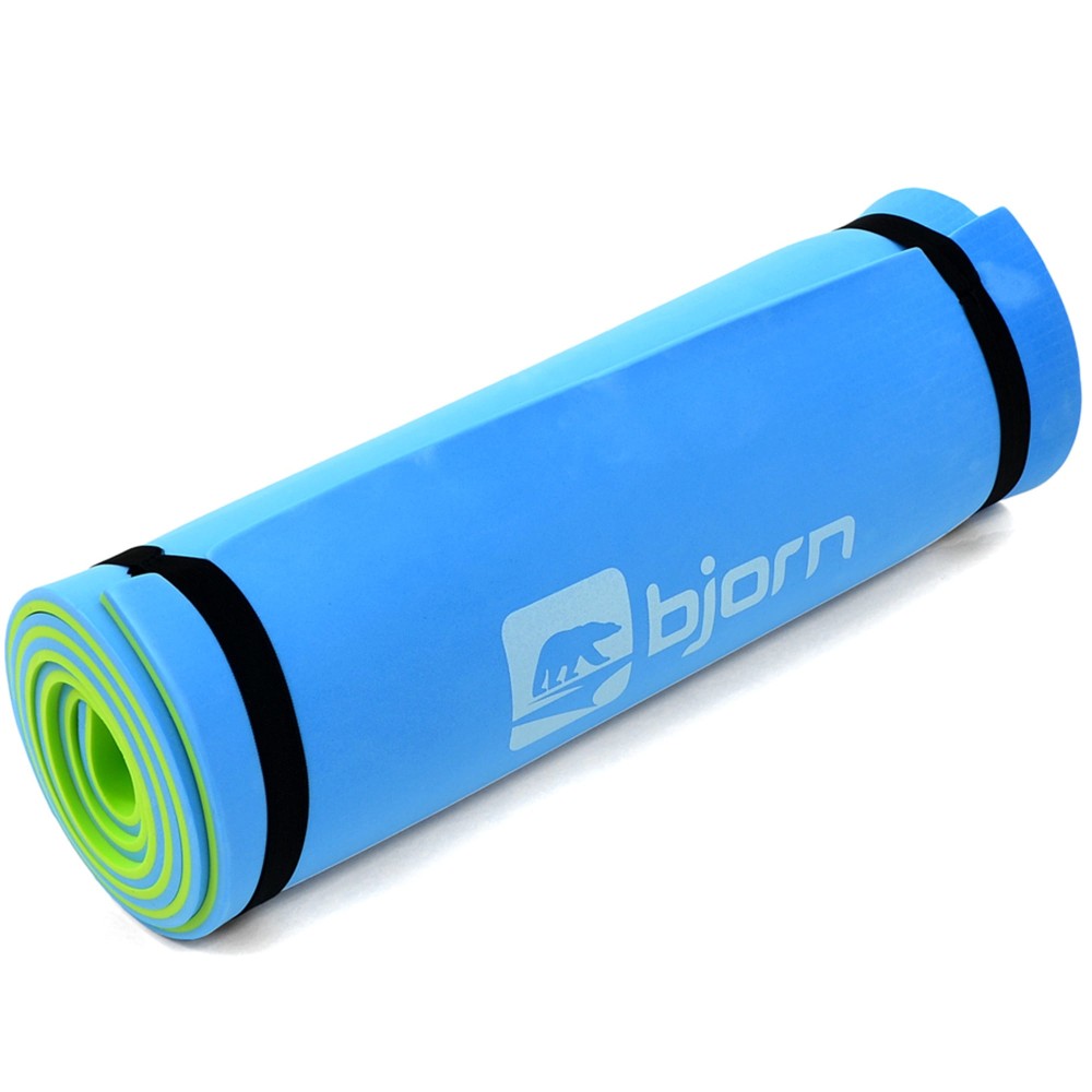 Mata turystyczna Bjorn z pianki Eva 2-warstwowa zielono-niebieski