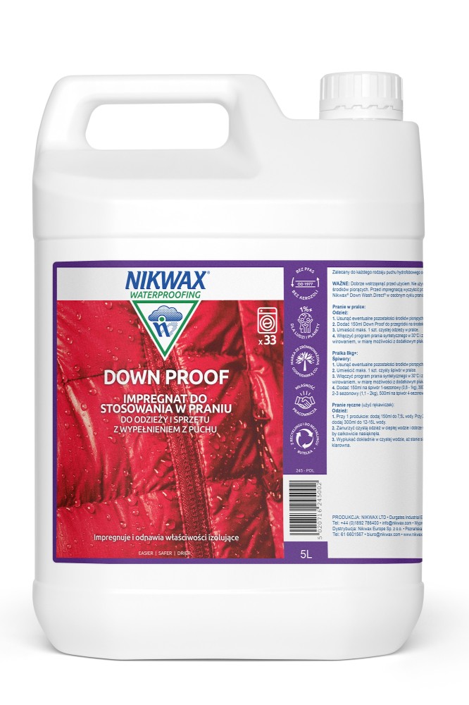 Impregnat do odzieży i sprzetu wypełnionego puchem Nikwax Down Proof 5 L