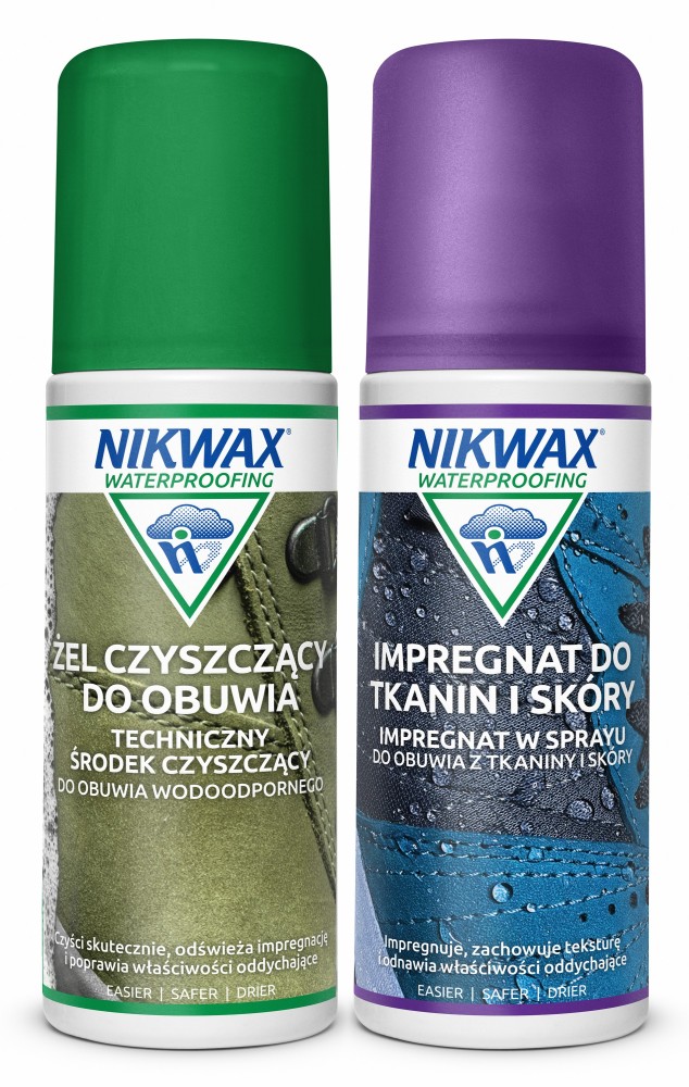 Zestaw do czyszczenia i impregnacji obuwia z tkanin i skóry Nikwax 2 x 125 ml