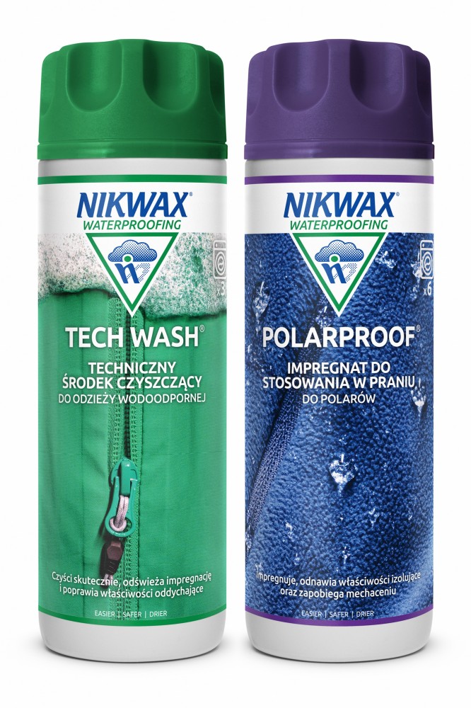 Zestaw do pielęgnacji odzieży outdoor Nikwax Tech Wash i Polar Proof 2 x 300 ml