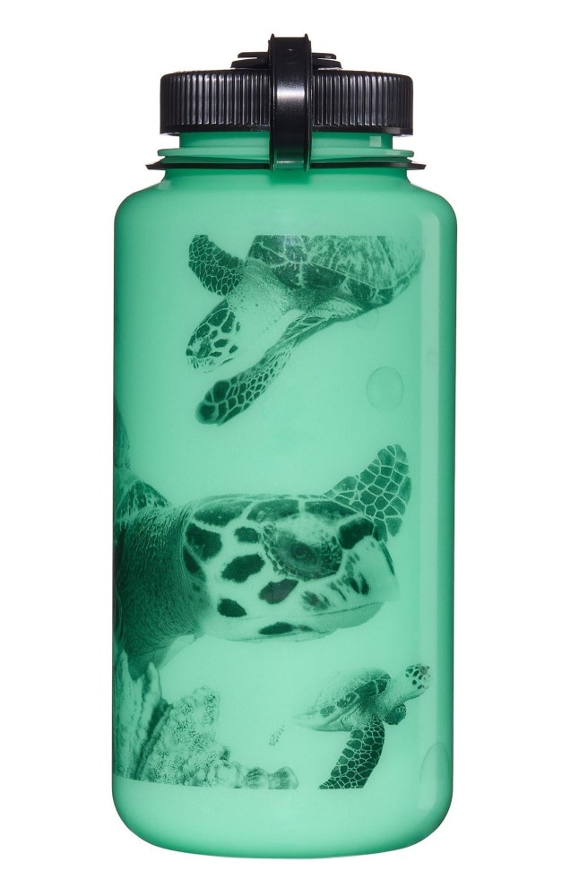 Butelka świecąca w ciemności z szerokim wlewem Nalgene Tritan Sustain 1L WM Glow Black Turtle