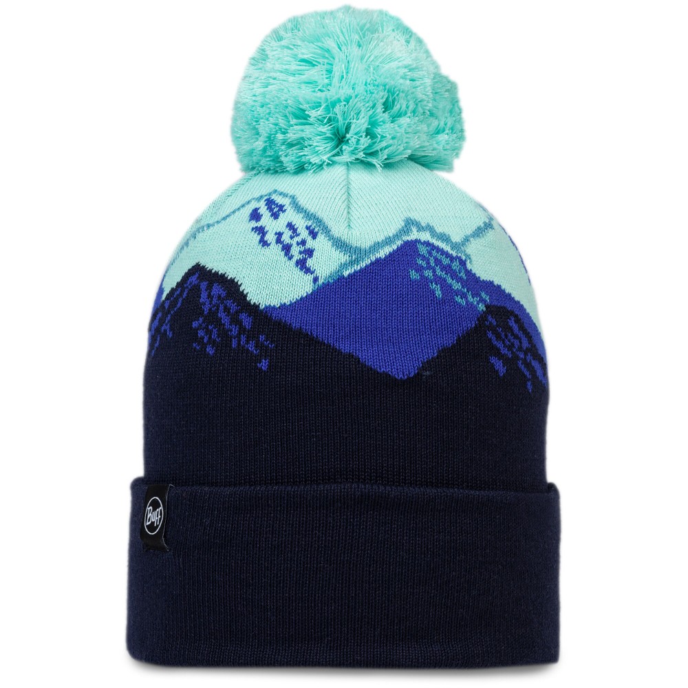 Czapka zimowa z pomponem i motywem gór Buff Knitted Beanie Tatik Night Blue