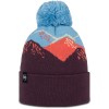 Czapka zimowa z pomponem i motywem gór Buff Knitted Beanie Tatik Burgundy