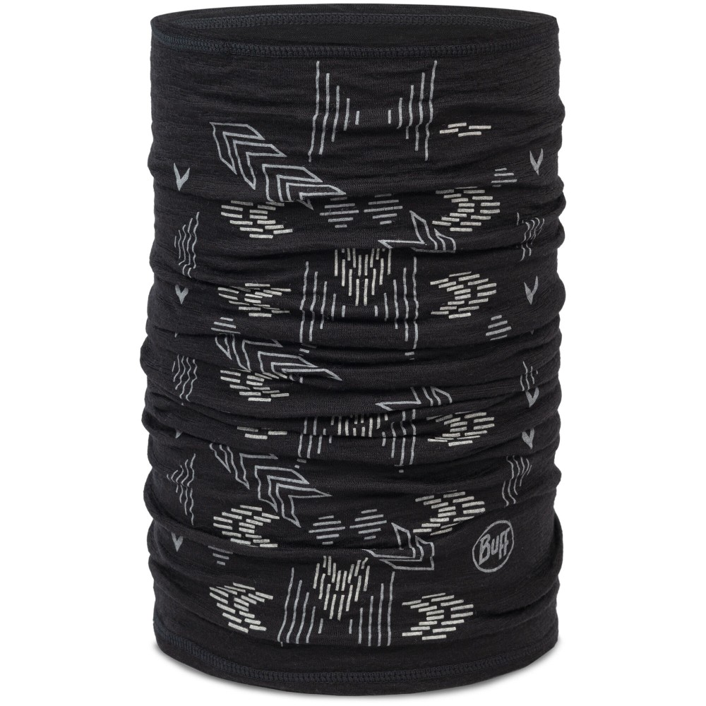 Chusta wielofunkcyjna z wełny merino Buff Merino Lightweight Prints Vanyr Black