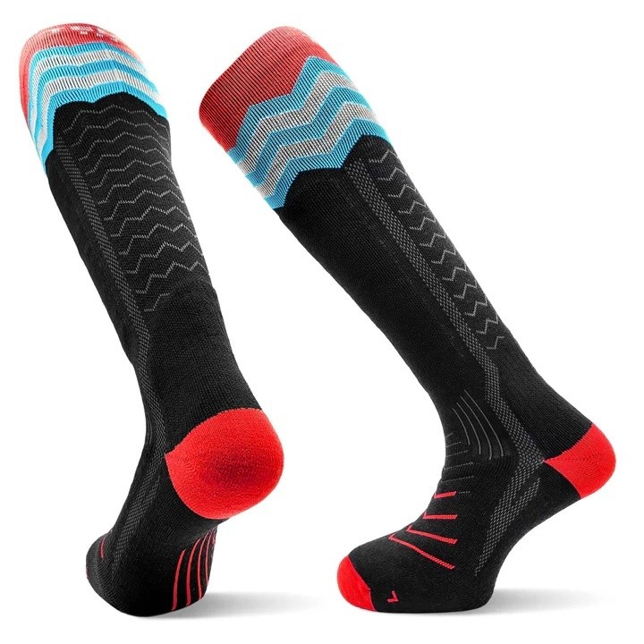 Skarpety narciarskie z wełny Merino Teko ecoSKI All-Mountain Medium Full Cushion 3.0 Black/Red