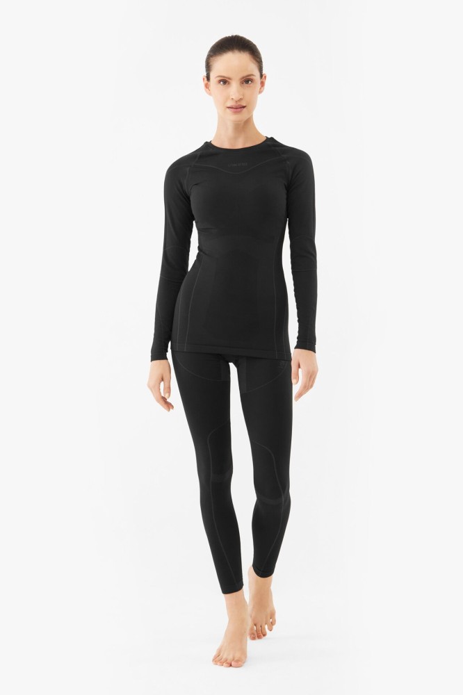 Komplet bielizny termoaktywnej damskiej z bambusowego włókna węglowego Viking Gaja Set Bamboo 0900 czarny