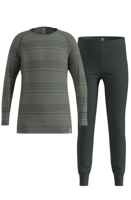  Komplet bielizny termoaktywnej dziecięcej Odlo Active Warm Set long 159449/11005 szary