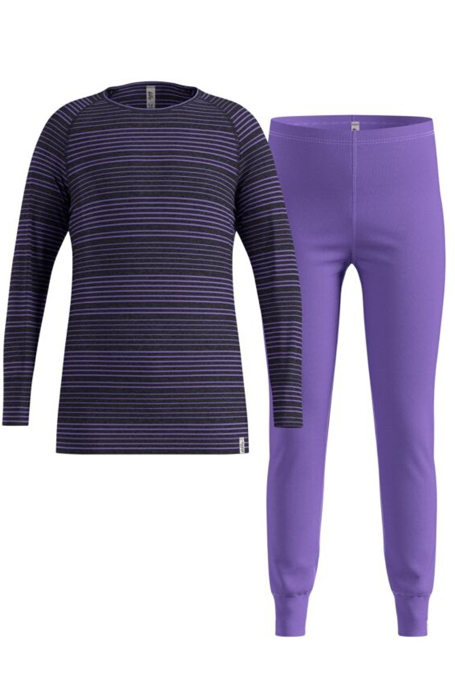 Komplet bielizny termoaktywnej dziecięcej Odlo Active Warm Set long 159449/21127 fioletowy