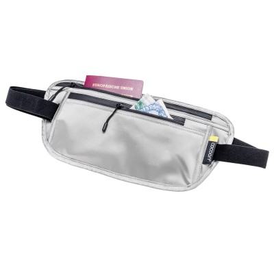 Saszetka biodrowa podróżna z jedwabiu Cocoon Secret Waist Wallet - Silk sand grey
