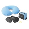 Zestaw podróżny z poduszką, opaską na oczy i zatyczkami Cocoon Travel Set - 3 pieces light blue/black