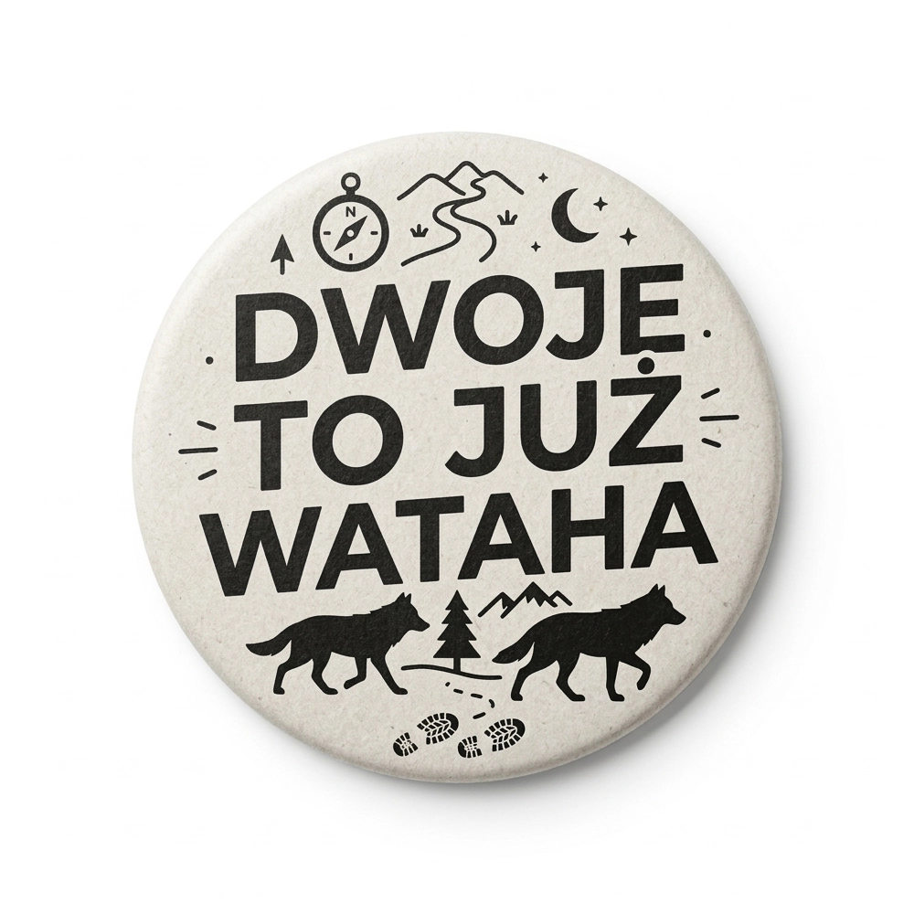 Przypinka turystyczna dwoje to juz wataha.webp