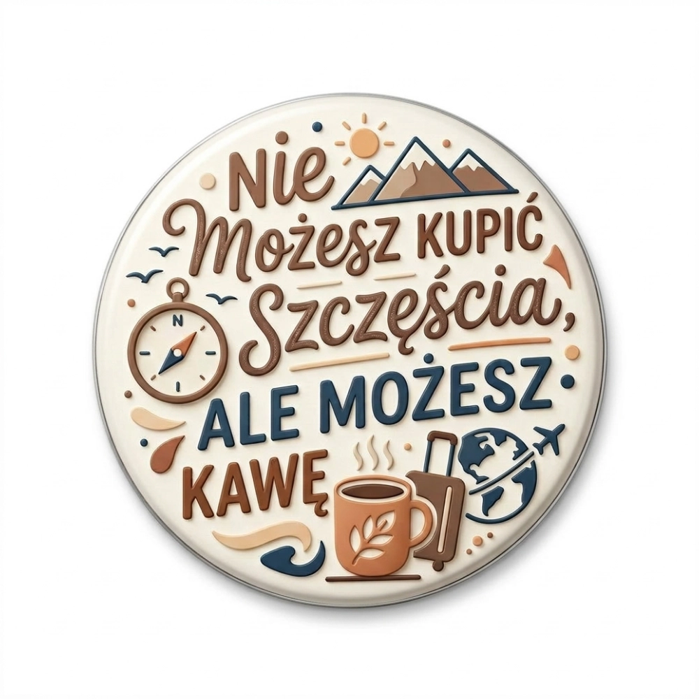 Przypinka turystyczna nie mozesz kupic szczescia kolor.webp