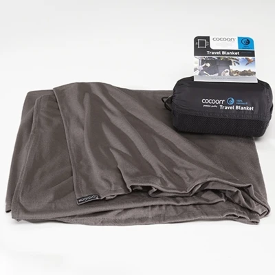 Koc kompaktowy podróżny Cocoon Travel Blanket Coolmax 180 x 140 cm charcoal