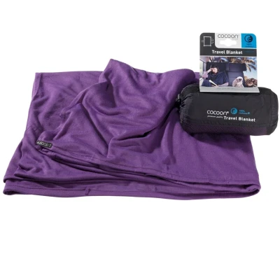 Koc kompaktowy podróżny Cocoon Travel Blanket Coolmax 180 x 140 cm eggplant