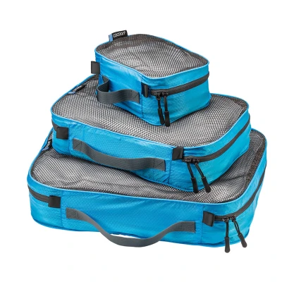 Zestaw organizerów podróżnych z siatką Cocoon Packing Cube Ultralight set caribbean blue 