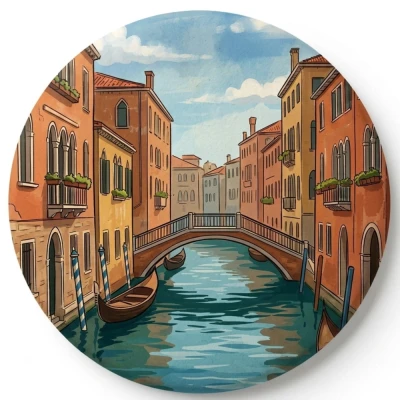 Przypinka metalowa Mohilo Kanały Weneckie 32mm