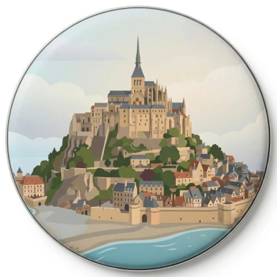 Przypinka button Mohilo Mont Saint-Michel Francja 32mm