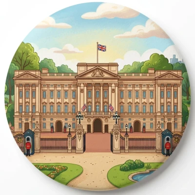 Przypinka button Mohilo Pałac Buckingham Wielka Brytania  58mm