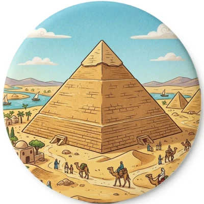 Przypinka button Mohilo Piramidy w Gizie Egipt 58mm