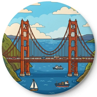 Przypinka button Mohilo Golden Gate Bridge USA 58mm