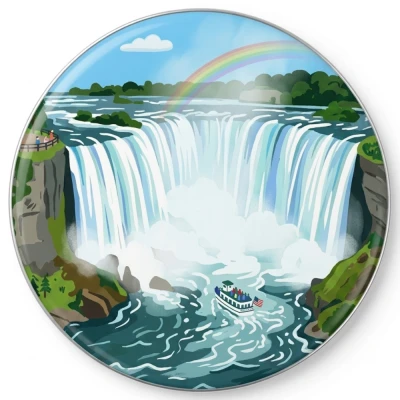 Przypinka button Mohilo Wodospad Niagara USA 32mm