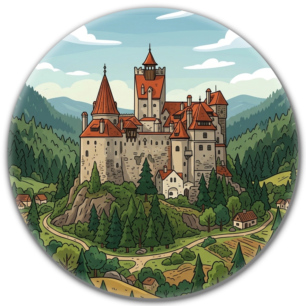 przypinka turystyczna Zamek Bran.webp