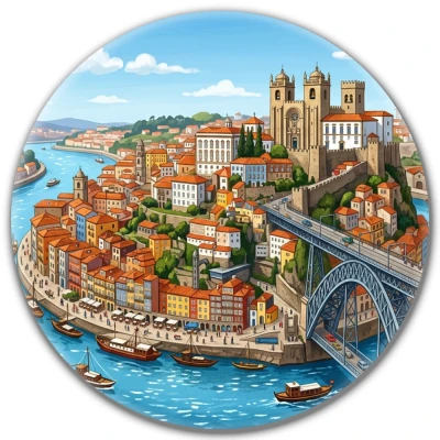Przypinka button Mohilo Stare Miasto w Porto 58mm