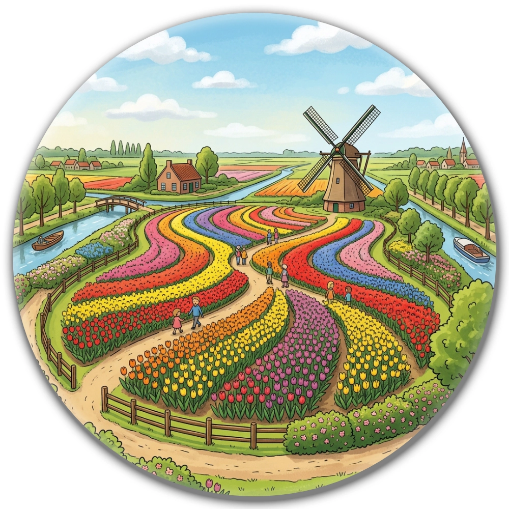 przypinka turystyczna Pola tulipanów Keukenhof.webp