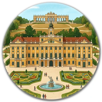 Przypinka button Mohilo Pałac Schönbrunn Austria 58mm