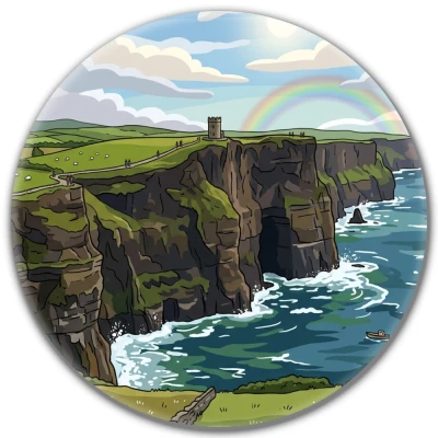 Przypinka button Mohilo Klify Moheru Irlandia 32mm