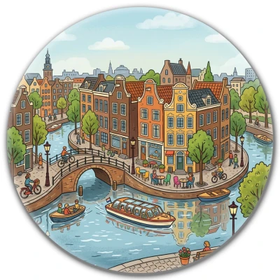 Przypinka button Mohilo Kanały Amsterdamu 58mm