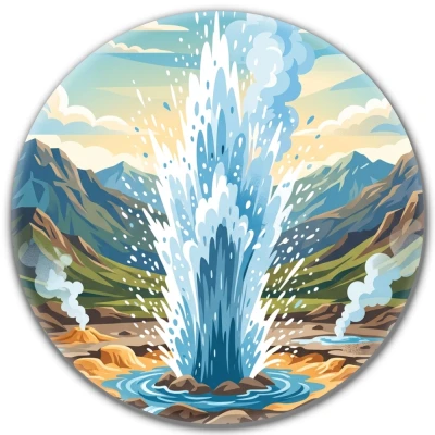 Przypinka button Mohilo Islandzki Gejzer 58mm