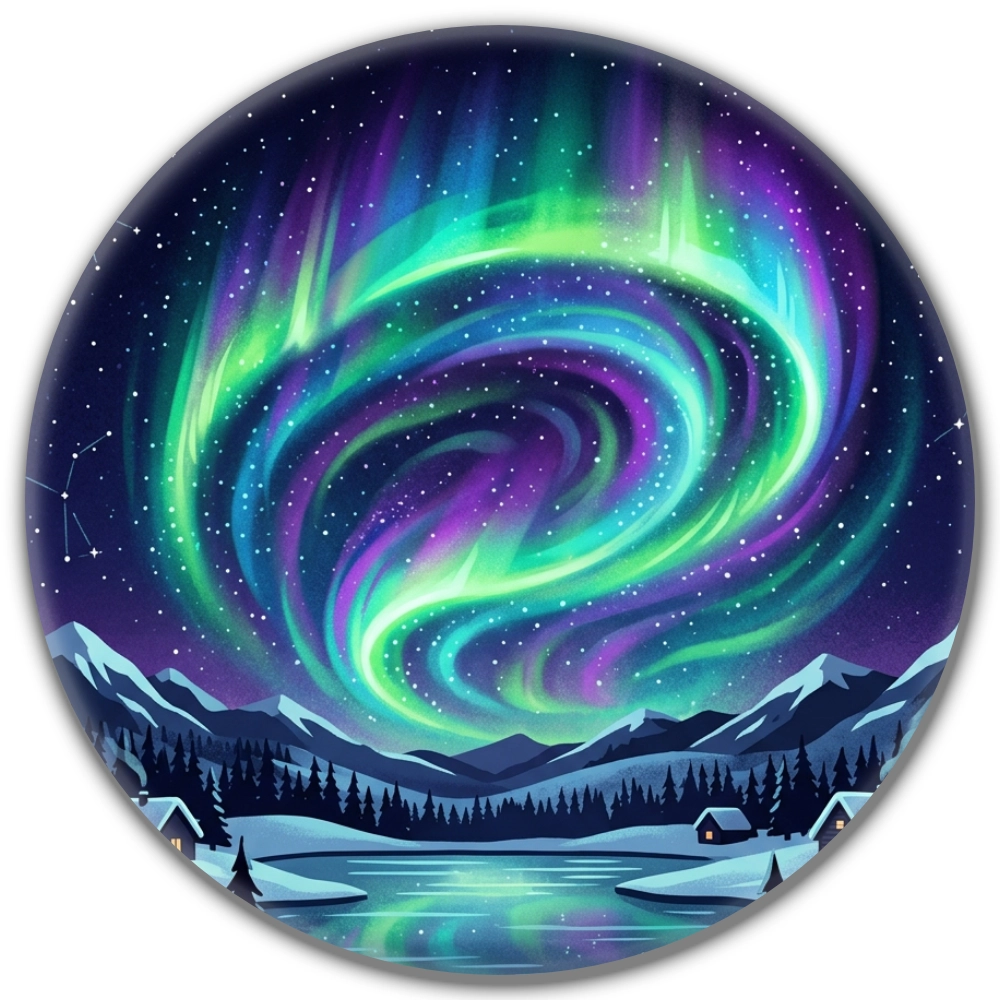 przypinka turystyczna Aurora borealis.webp