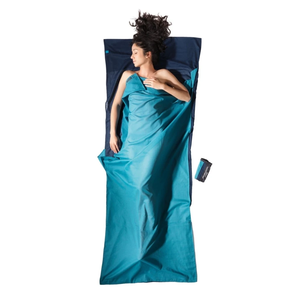 Wkładka podróżna z bawełny egipskiej Cocoon TravelSheet Egyptian Cotton tuareg-laguna blue