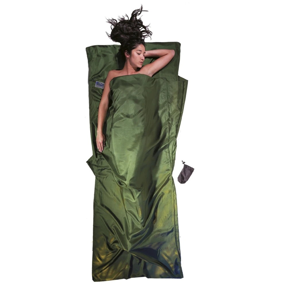 Wkładka podróżna jedwabna Cocoon TravelSheet Silk dark olive green