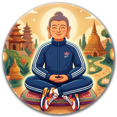 Przypinka pin Mohilo – Budda w dresie 58mm
