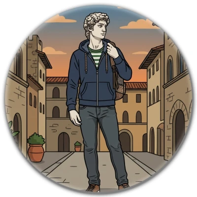 Przypinka pin Mohilo – Dawid we Florencji 58mm
