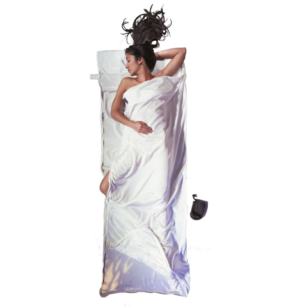 Wkładka podróżna jedwabno-bawełniana z dwukierunkowym zamkiem błyskawicznym YKK Cocoon TravelSheet Coupler Silk/Cotton natural