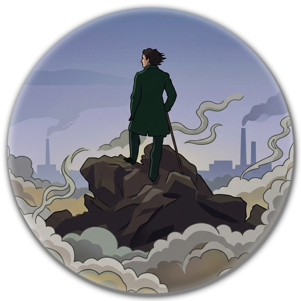 przypinak pin wedrowiec nad morzem mgly.webp