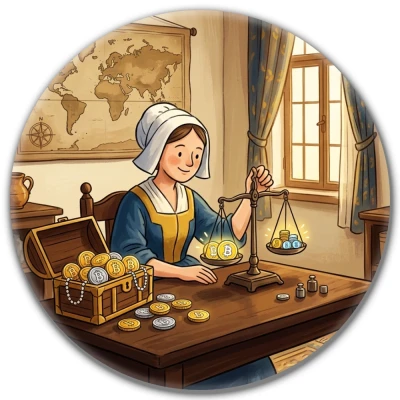 Przypinka pin Mohilo – Vermeer i kryptowaluty 32mm