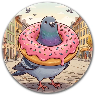 Przypinka pin Mohilo – Gołąb z pączkiem 58mm