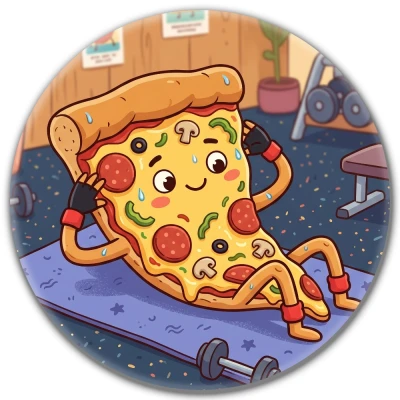 Przypinka pin Mohilo – Pizza na siłowni 58mm