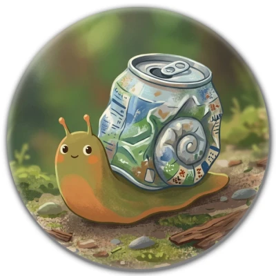 Przypinka pin Mohilo – Ślimak recyklingowy 32mm