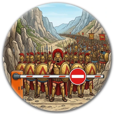 Przypinka pin Mohilo – Sparta: Szlaban pod Termopilami 58mm