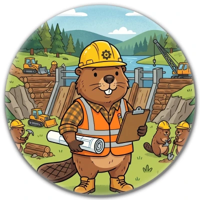 Przypinka pin Mohilo – Bober budowniczy 32mm