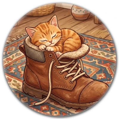 Przypinka pin Mohilo – Kotek w bucie 32mm