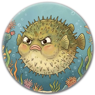 Przypinka pin Mohilo – Złoszcząca się Rozdymka 32mm