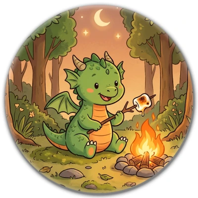 Przypinka pin Mohilo – Smoczek przy ognisku 32mm