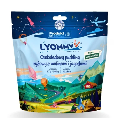 Liofilizat Lyommy Czekoladowy pudding ryżowy z malinami i jagodami 300g
