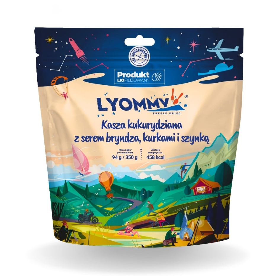 Liofilizat Lyommy Kasza kukurydziana z serem bryndza, kurkami i szynką 350g